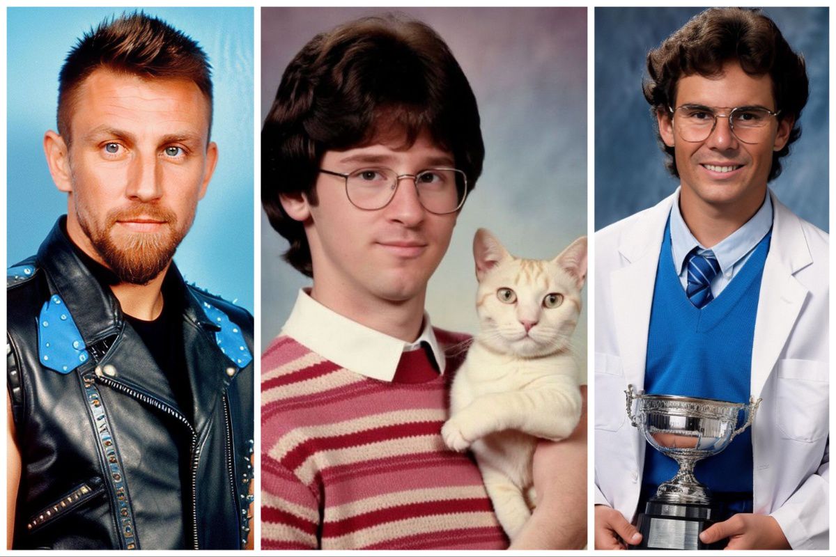 Inteligența Artificială lovește din nou » Messi, Ronaldo, Federer și Nadal, „transportați” în anii '90 + Cum arată retro-Dinamo