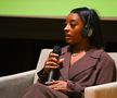 Simone Biles în timpul conferinței pe care a suținut-o FOTO Guliver/GettyImages