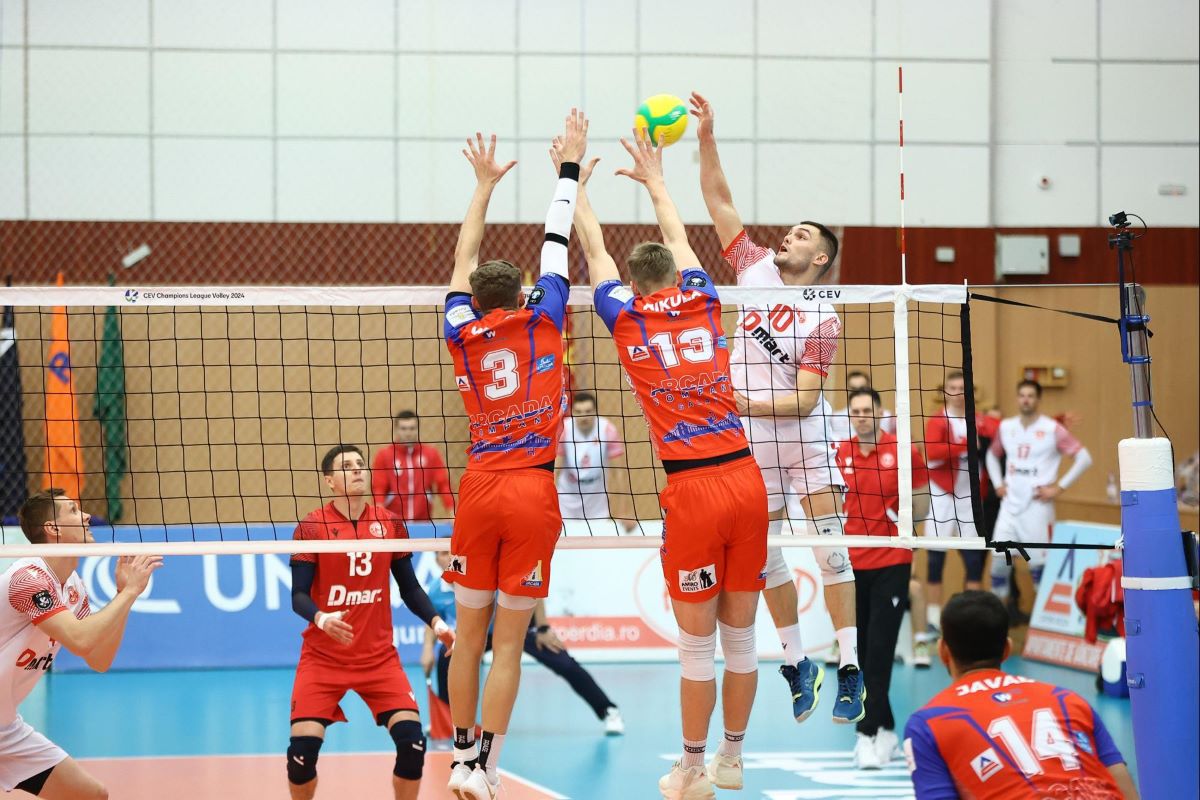 Arcada Galați, start ideal în turneul de calificare în grupele Ligii Campionilor » Două victorii cu 3-0 contra campioanelor Ucrainei și Bulgariei