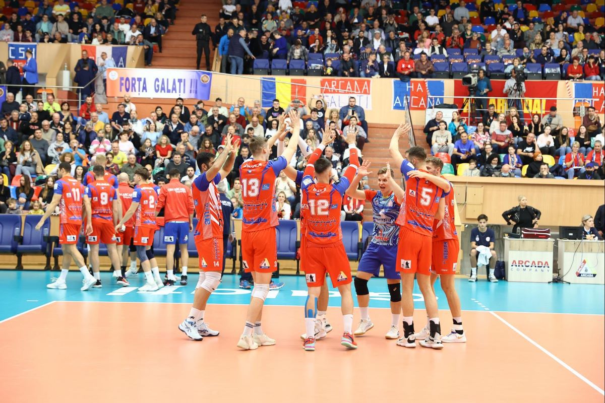 Arcada Galați, start ideal în turneul de calificare în grupele Ligii Campionilor » Două victorii cu 3-0 contra campioanelor Ucrainei și Bulgariei