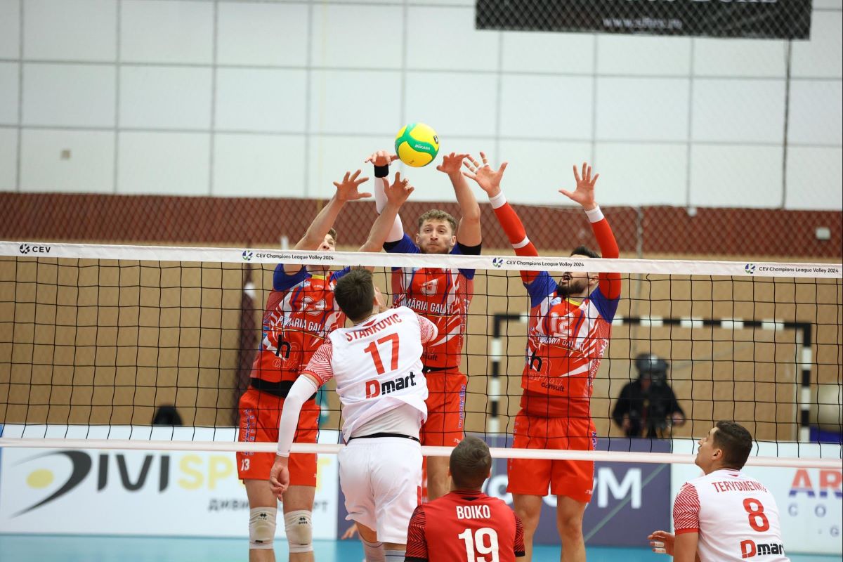 Arcada Galați, start ideal în turneul de calificare în grupele Ligii Campionilor » Două victorii cu 3-0 contra campioanelor Ucrainei și Bulgariei