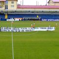 Protest la Metaloglobus - Steaua, foto: captură de ecran Prima Sport