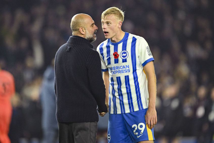 Dialogul dintre Pep Guardiola și Jan Paul van Hecke // foto: Imago Images