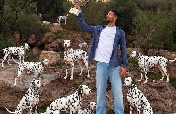 Novak Djokovic a sărbătorit titlul 101 cu niște dalmațieni și a încântat-o pe Nadia Comăneci: „Îmi place enorm!”