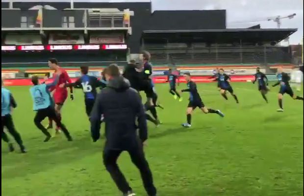 UEFA YOUTH LEAGUE // VIDEO Gol fantastic în Liga Campionilor: portarul lui Brugges a înscris în poarta Realului la ultima fază și își duce echipa în „șaisprezecimi”