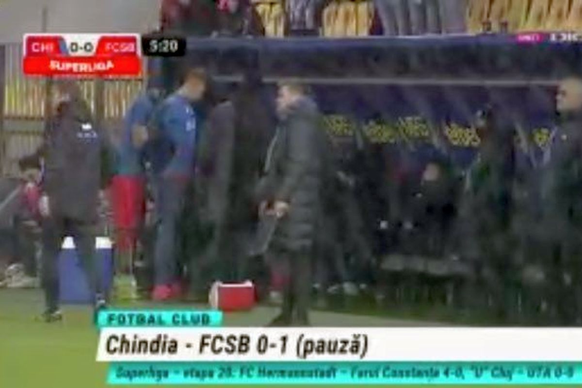 Scene penibile cu antrenorul FCSB: cum a apărut Pintilii în timpul meciului cu Chindia