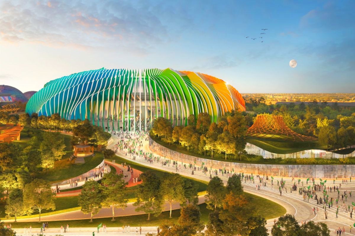 Poftiți în lumea viitorului! Așa arată cele 15 stadioane SF plănuite de saudiți pentru Cupa Mondială: unul va fi construit în orașul-liniar de 1,5 trilioane de dolari!