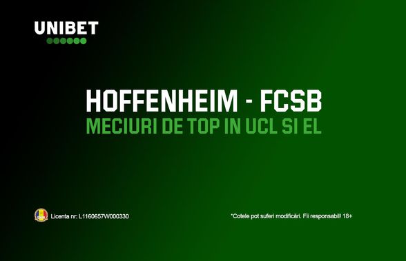 Hoffenheim vs FCSB – cum arată cotele la pariuri