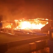 stadionul care a fost incendiat / sursa foto: X @HediCS2