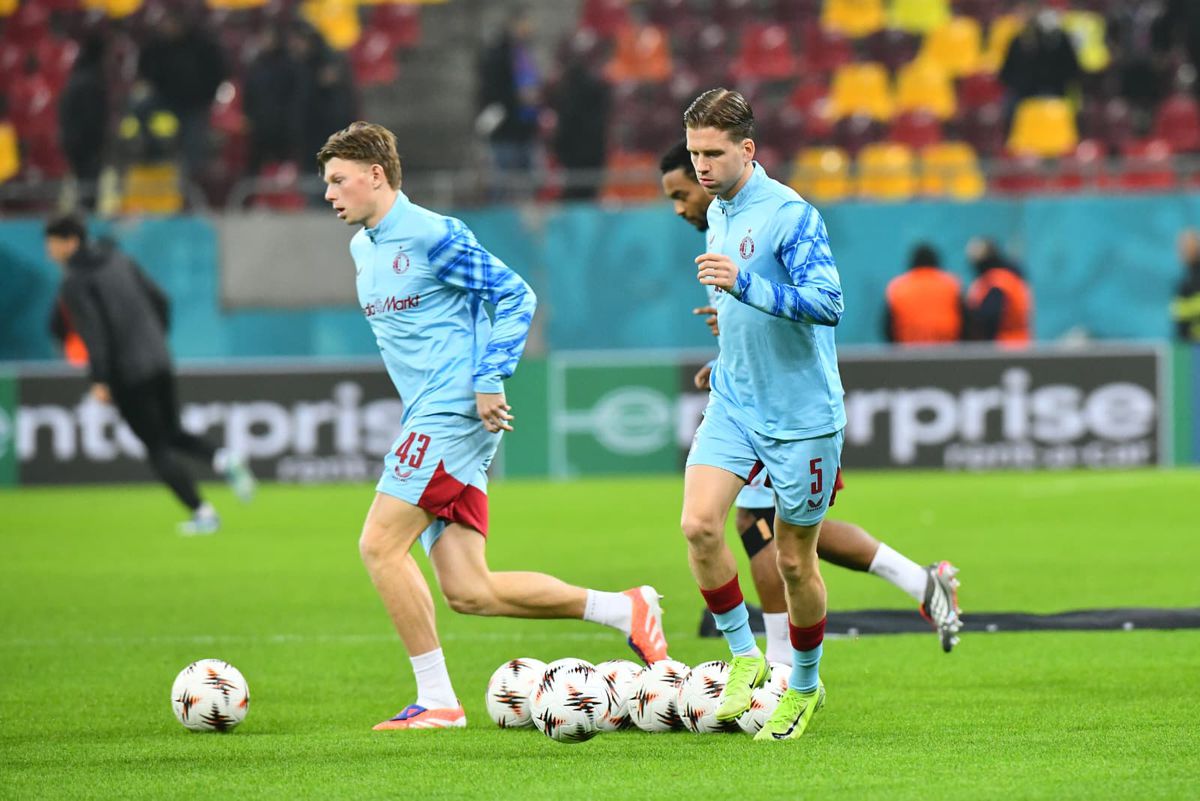 FCSB - Feyenoord, imagini de la încălzire