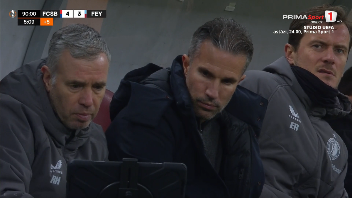 Bucurie dezănțuită la golul de 4-3 în FCSB - Feyenoord