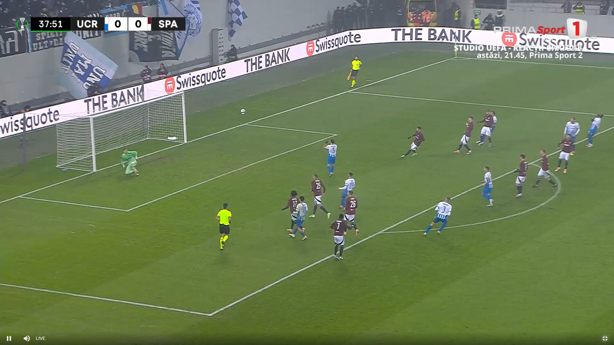 Penalty primit de Craiova cu Sparta Praga