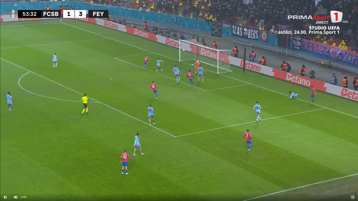 Mihai Toma, gol în FCSB - Feyenoord