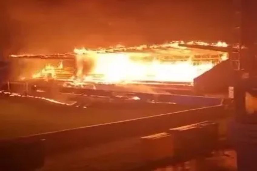 Stadionul echipei FC Haka, cel care a ars / foto: captură X