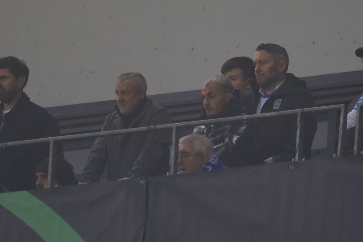 Apariție surpriză lângă Mihai Rotaru în lojă la meciul dintre Universitatea Craiova și Sparta Praga