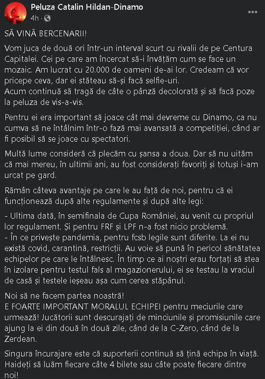 Dinamo e în pragul dezastrului, DDB are timp și de ironii: „Să vină bercenarii pe care i-am învățat cum se face un mozaic”