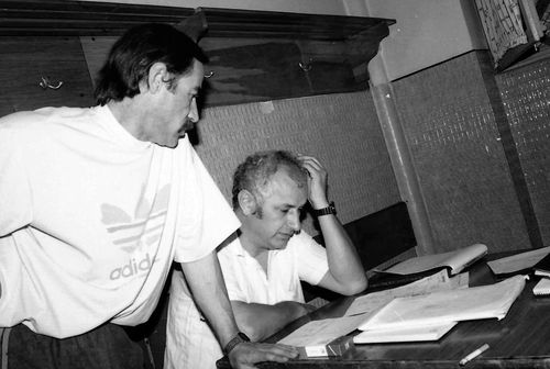 Bogdan Macovei (stânga) alături de Gheorghe Tadici pe când antrenau împreună la națională