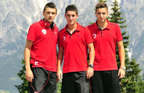 Alin Dobrosavlevici, Steliano Filip şi Darius Buia (dreapta), trei dintre jucătorii lui Dinamo