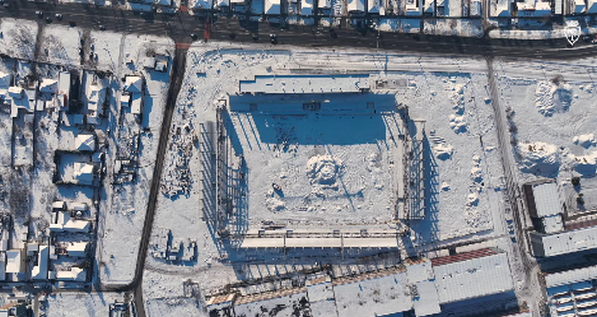 Stadionul „Eroii Timișoarei”, sub zăpadă