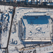 Stadionul „Eroii Timișoarei”, sub zăpadă / foto: Politehnica Timișoara