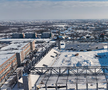 Stadionul „Eroii Timișoarei”, sub zăpadă / foto: Politehnica Timișoara