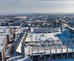 Stadionul „Eroii Timișoarei”, sub zăpadă / foto: Politehnica Timișoara