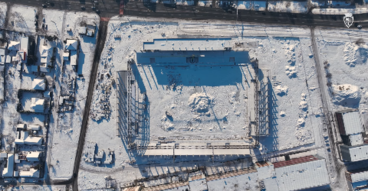Răsare din zăpadă! Imagini spectaculoase cu stadionul mult așteptat în România