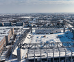 Stadionul „Eroii Timișoarei”, sub zăpadă / foto: Politehnica Timișoara
