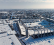 Stadionul „Eroii Timișoarei”, sub zăpadă / foto: Politehnica Timișoara