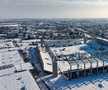 Stadionul „Eroii Timișoarei”, sub zăpadă / foto: Politehnica Timișoara