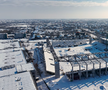 Stadionul „Eroii Timișoarei”, sub zăpadă / foto: Politehnica Timișoara