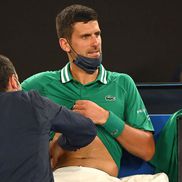 Novak Djokovic, în timpul meciului cu Fritz / Sursă foto: Guliver/Getty Images