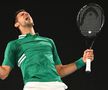 Novak Djokovic, în timpul meciului cu Fritz / Sursă foto: Guliver/Getty Images
