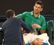 Novak Djokovic, în timpul meciului cu Fritz / Sursă foto: Guliver/Getty Images