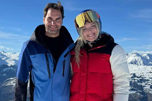 Roger Federer și Lindsey Vonn la schi / Foto: Instagram