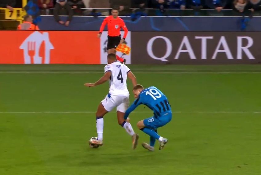 Penalty controversat în Club Brugge - Atalanta, foto: captură Prima Sport