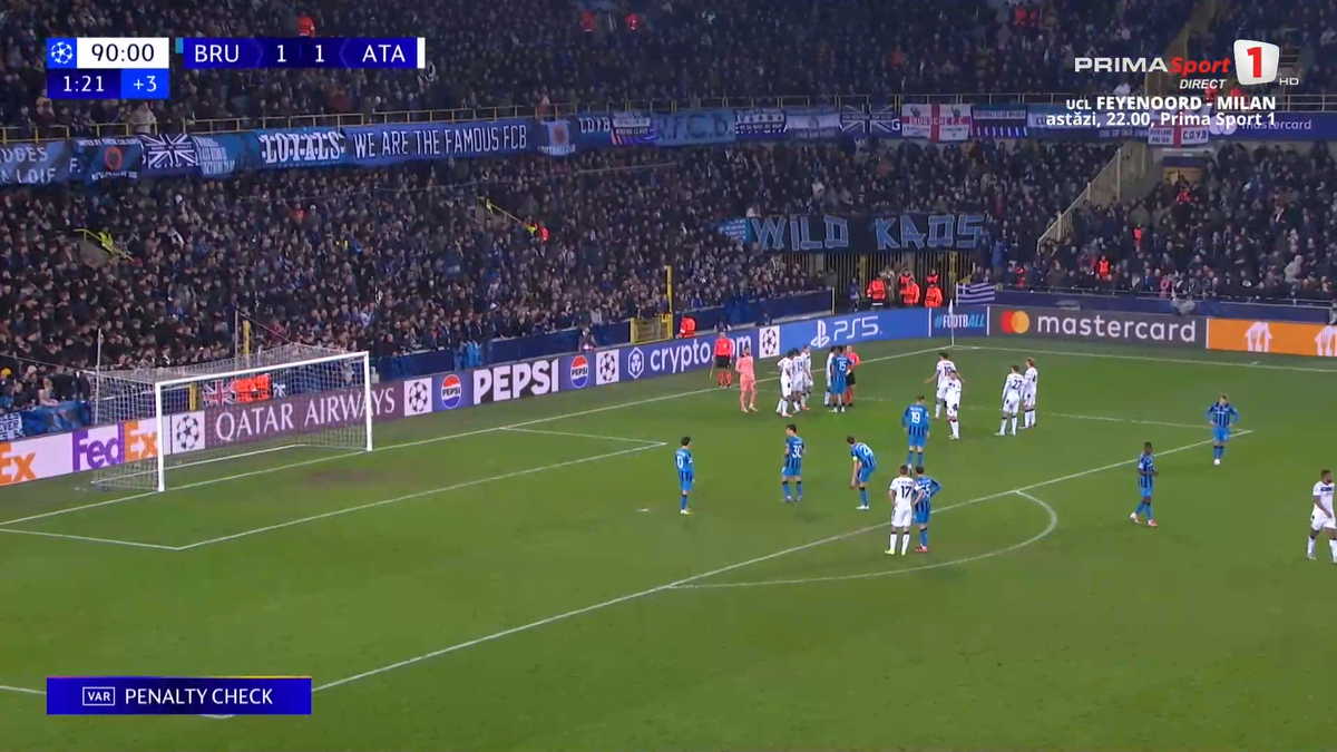 Penalty controversat în Club Brugge - Atalanta