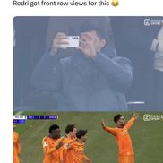 Rodri s-a bucurat de instantaneele surprinse doar la începutul partidei, căci la final cei care au zâmbit au fost „Los Blancos” / Sursă foto: Captură Twitter