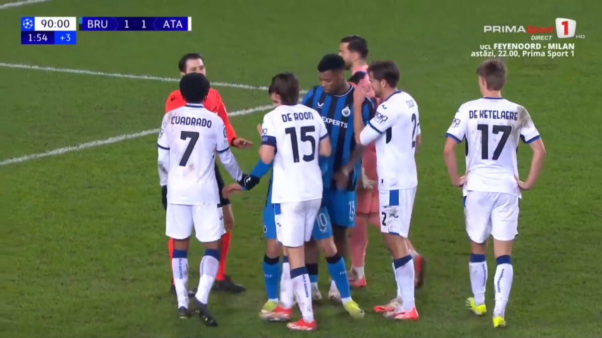 Penalty controversat în Club Brugge - Atalanta