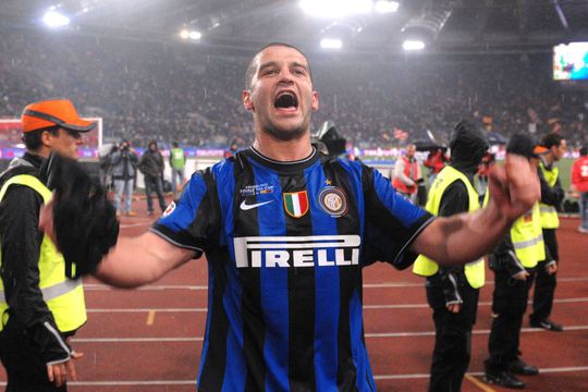 Cristi Chivu, după finala Cupei Italiei din 2010, Inter - Roma 1-0/ foto Imago Images