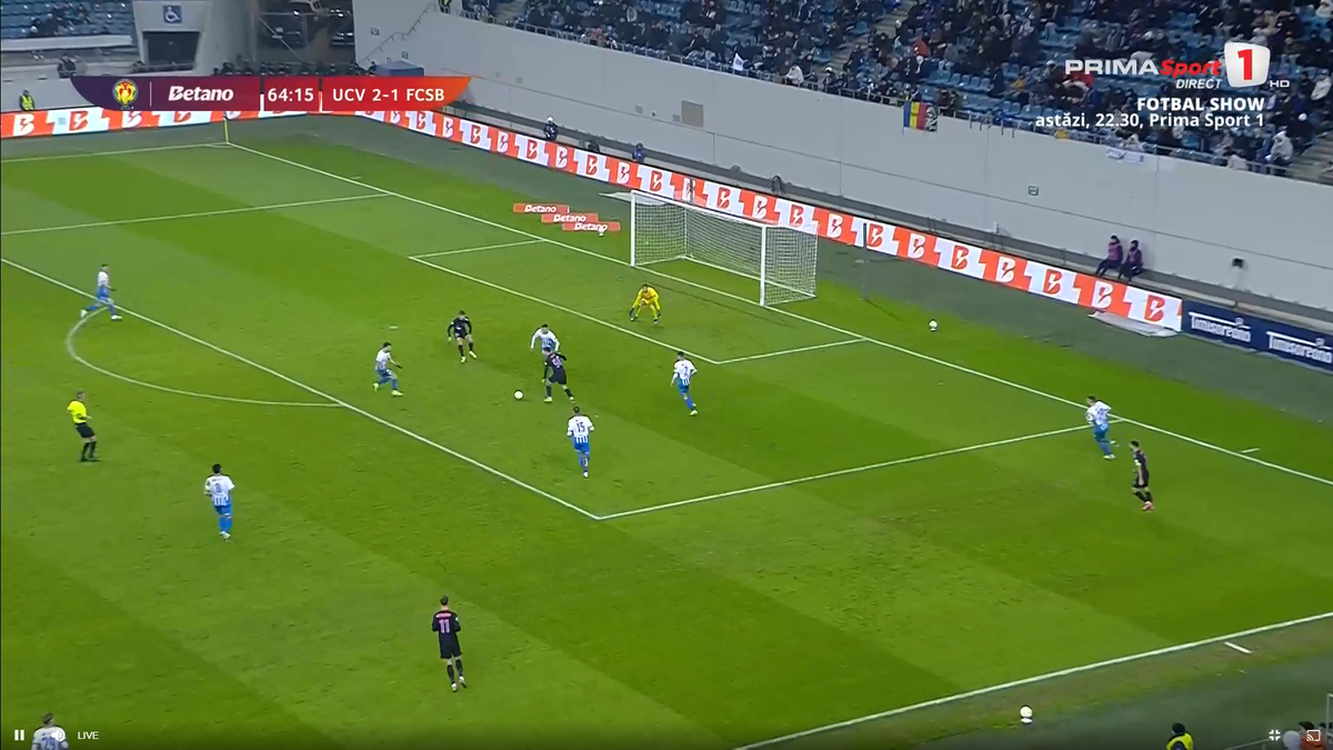 Golul marcat de David Popa în Craiova - FCSB