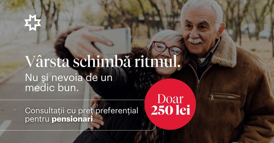 Sănătatea nu stă pe bancă: consultații medicale la preț accesibil pentru pensionari, în policlinicile Regina Maria