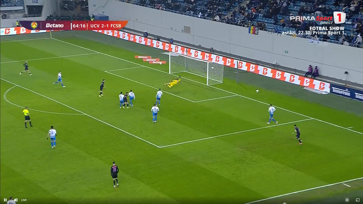 Golul marcat de David Popa în Craiova - FCSB