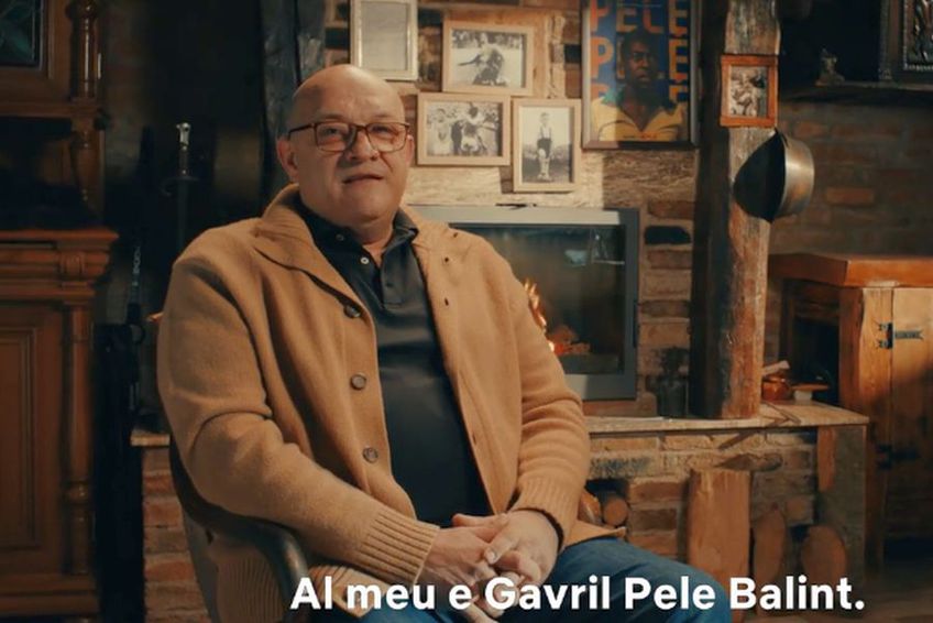 Gavrilă Pele Balint(58 de ani), fostul mare jucător al Stelei și al echipei naționale, promovează documentarul despre brazilianul Pepe (80 de ani).