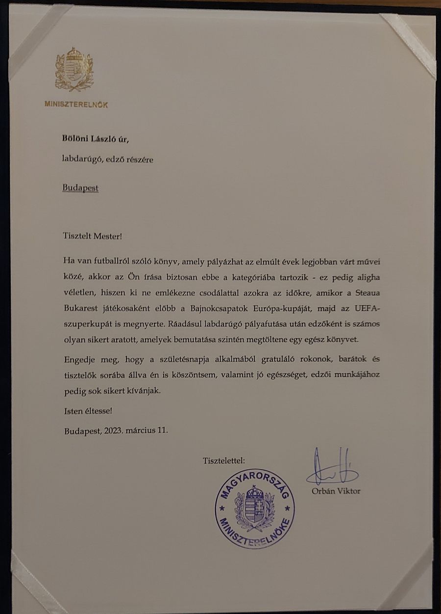 Boloni a primit o scrisoare din partea lui Viktor Orban: „Maestre, permite-mi să mă alătur!”