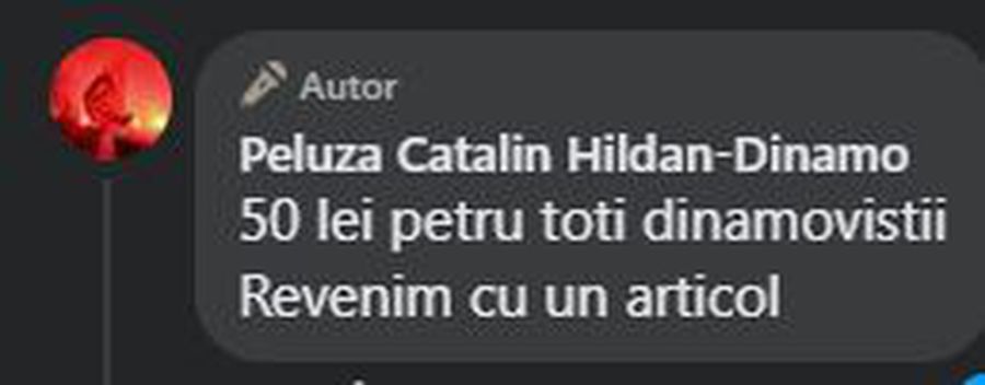 Prețuri fabuloase la Hermannstadt - Dinamo » Anunțul Peluzei Cătălin Hîldan: „Revenim cu un articol”