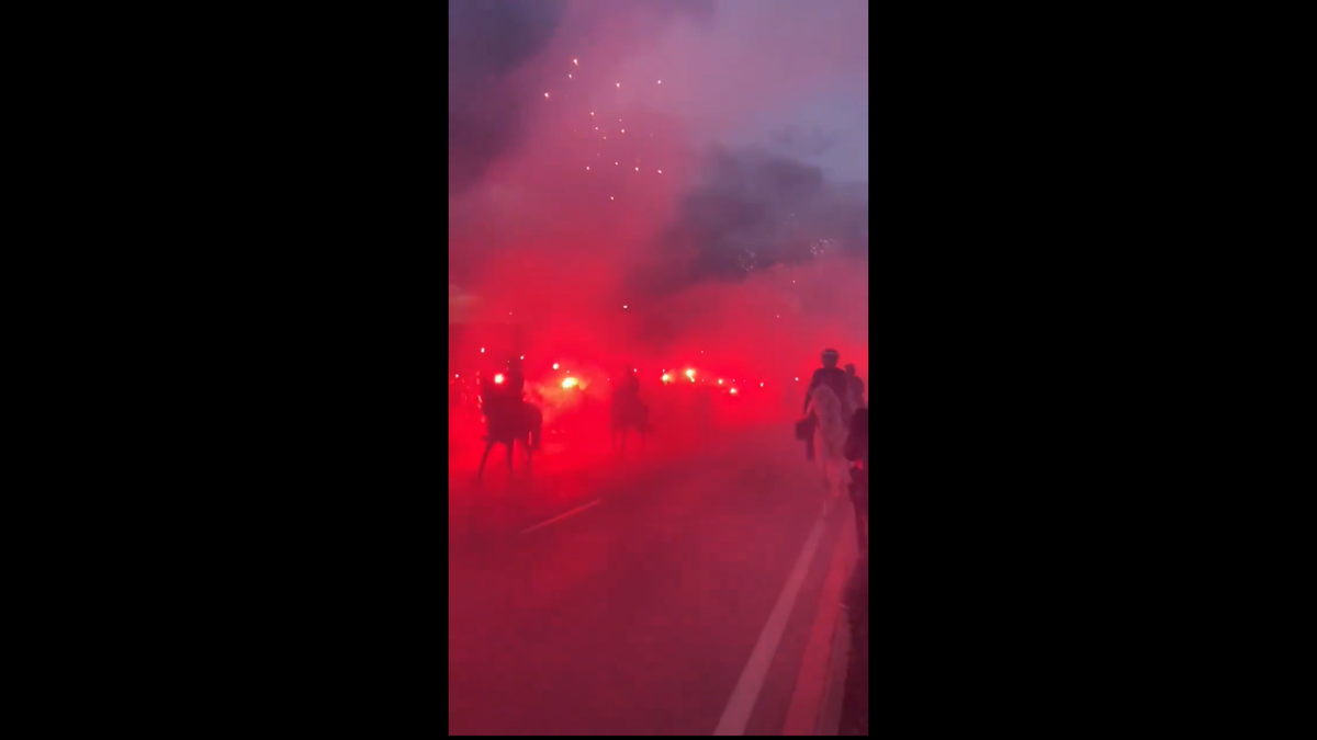 Imagini de la sosirea celor de la Atletico pentru meciul cu Real