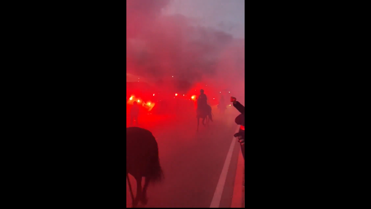 Imagini de la sosirea celor de la Atletico pentru meciul cu Real