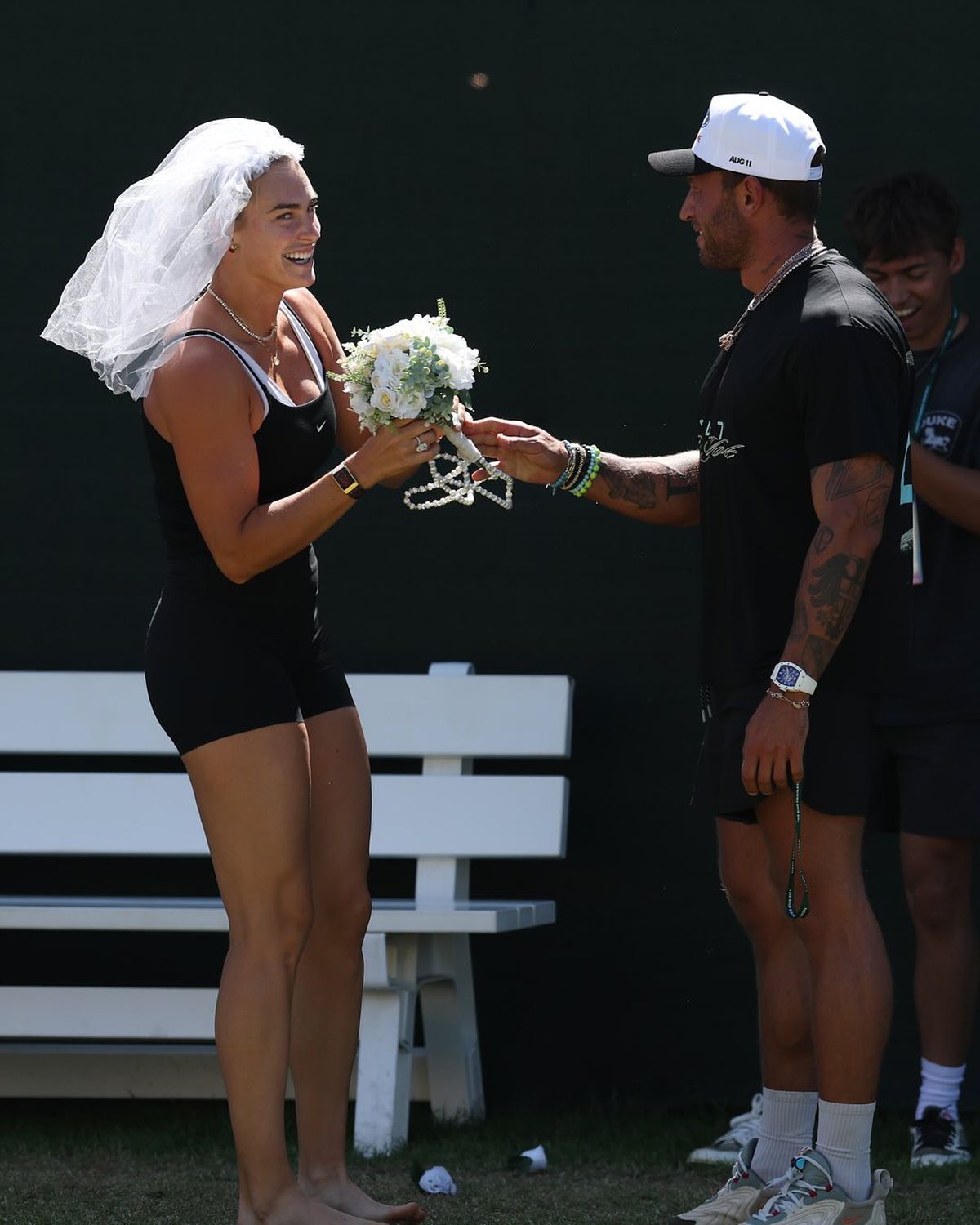 Aryna Sabalenka a apărut cu voal de mireasă la Indian Wells // foto: Instagram