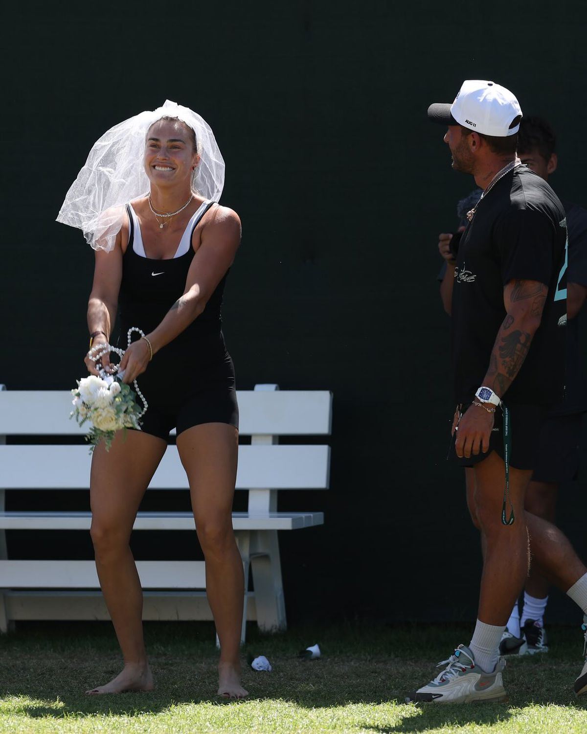 Aryna Sabalenka a apărut cu voal de mireasă la Indian Wells // foto: Instagram